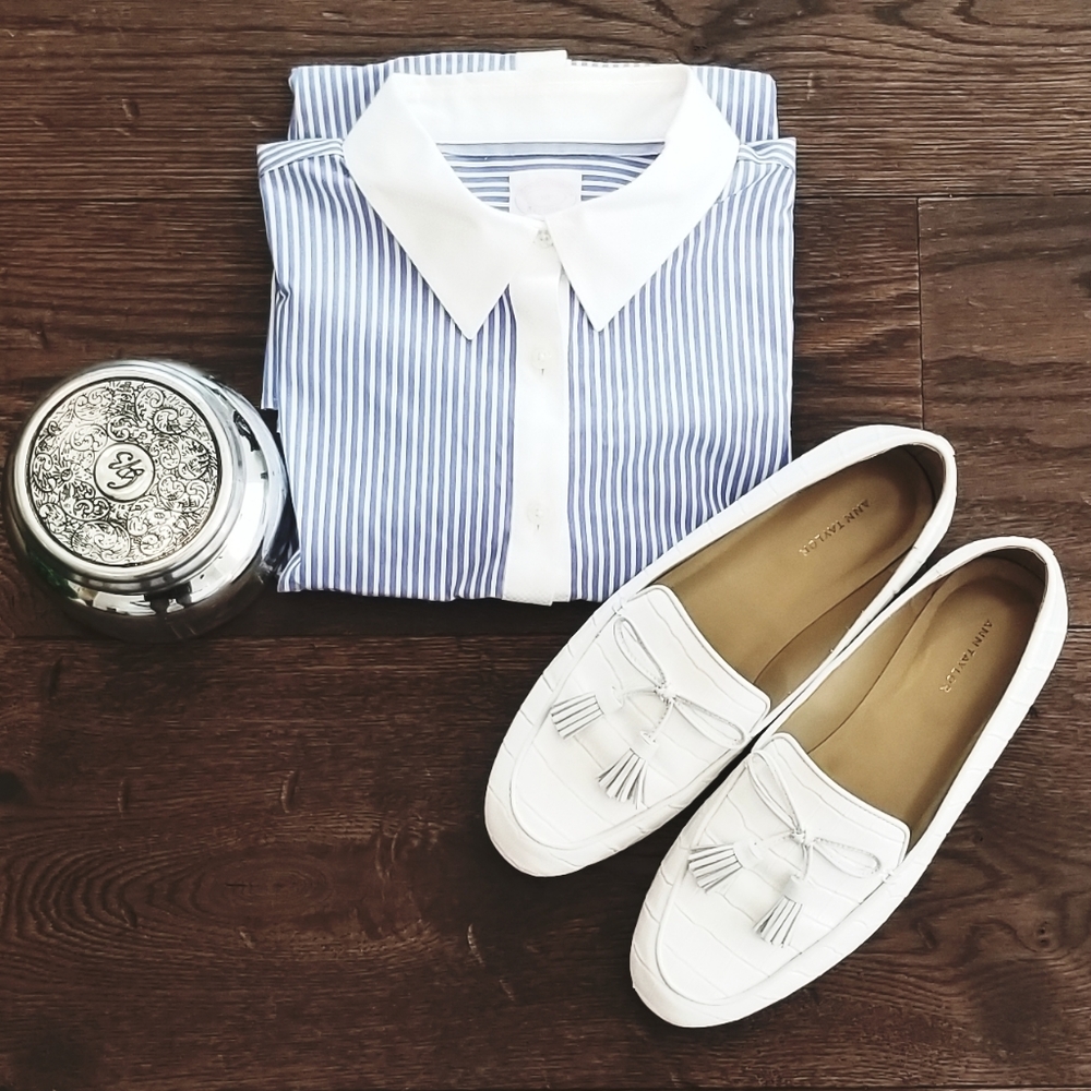 NWOT Nautical Blue & White Stripe Shirt